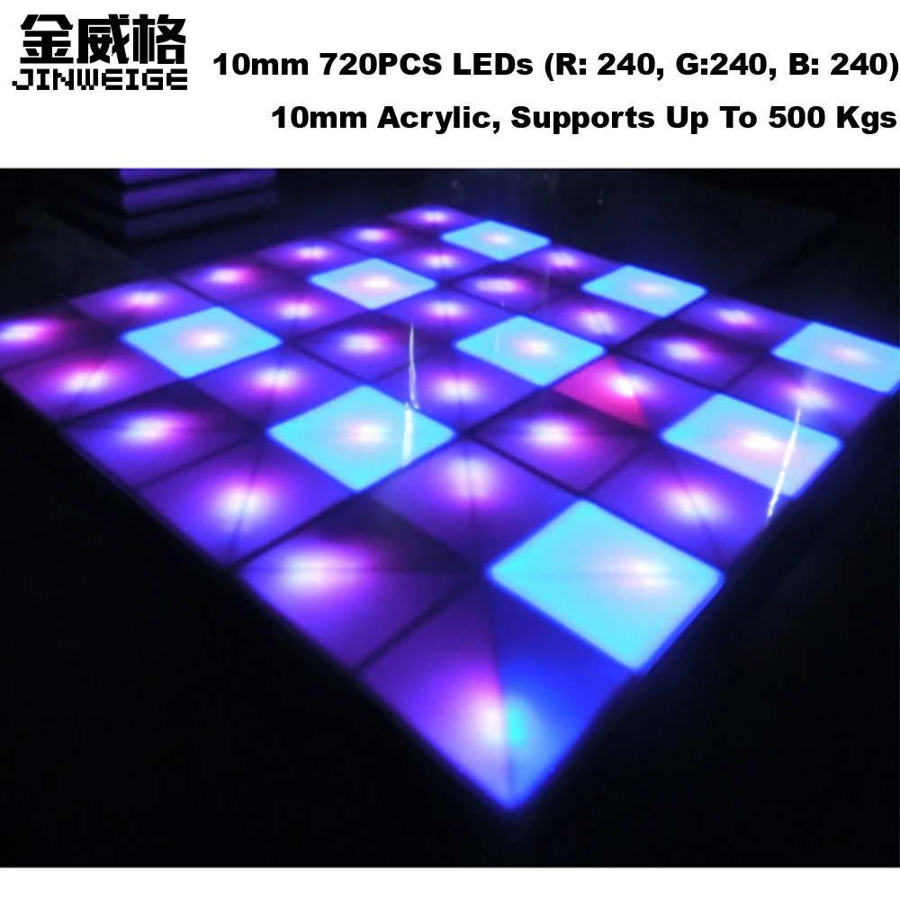 

1M*1M 10mm 720PCS RGB IP65 Waterproof 27CH LED Dance Floor Led Stage Lighting