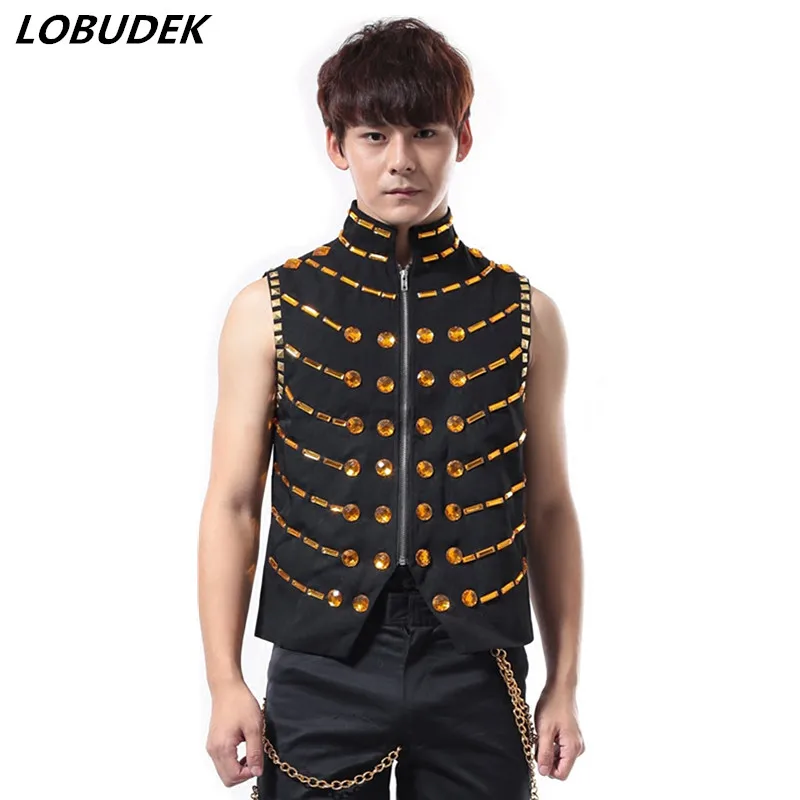 Boys Glittery Sequined Shirt Vest Jacket Waistcoat Costume for Prom Jazz Dance