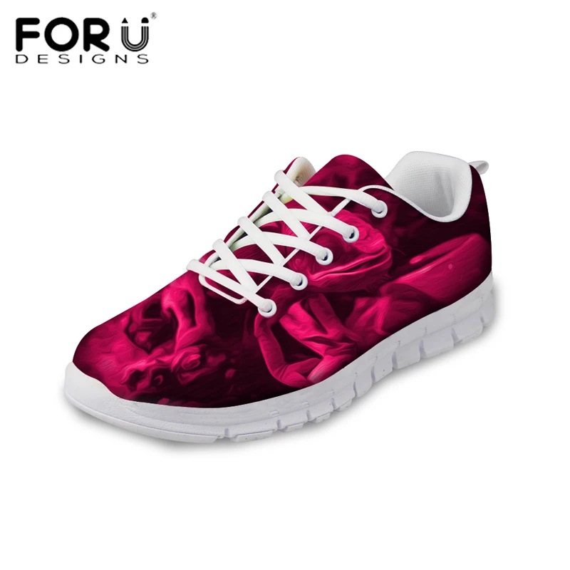 

FORUDESIGNS Luxury Brand Flats Shoes Women 2017 Spring Summer 3D Animals Chameleon Print Casual Shoes Female Girls Trainer Shoes