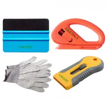 4 в 1 войлочный край виниловые Обёрточная бумага пинг Ракель предохранительный резак анти-статические перчатки аппарат выкройки протекторов инструмент для ремонта автомобиля окно Обёрточная бумага скребок K67