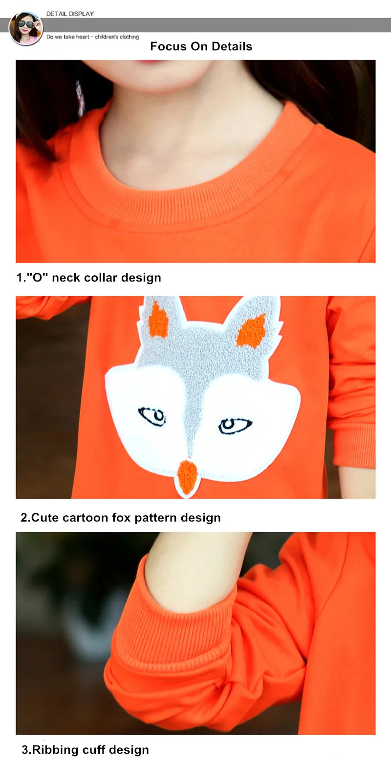 Girls Fox Tshirt Tops Patch Leggings 2PCS Clothes Sets 14
