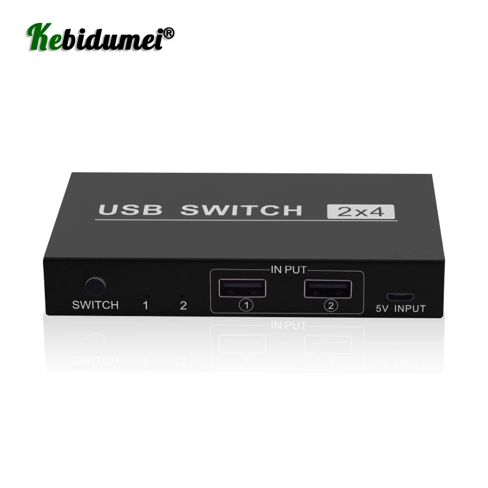 Переключатель Kebidumei 2 в 4 KVM адаптер USB 0 выхода портов 1920*1440 разветвитель для