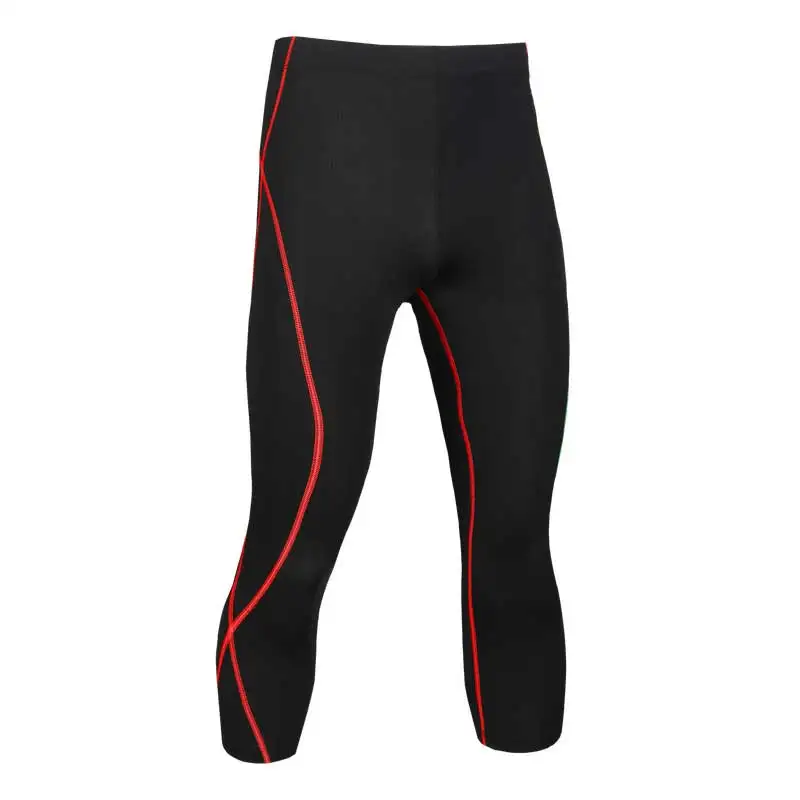 Мужские беговые колготки Капри Pro плотные леггинсы укороченные брюки тренировочные Йога Тренировка Фитнес тренировки одежда Спорт MA42