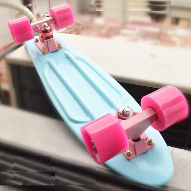 Pastel Mini Cruiser-patineta Retro de 22 pulgadas para niño y niña, tabla  de Skate de 22 pulgadas, Longboard completo con luz Led intermitente _ -  AliExpress Mobile
