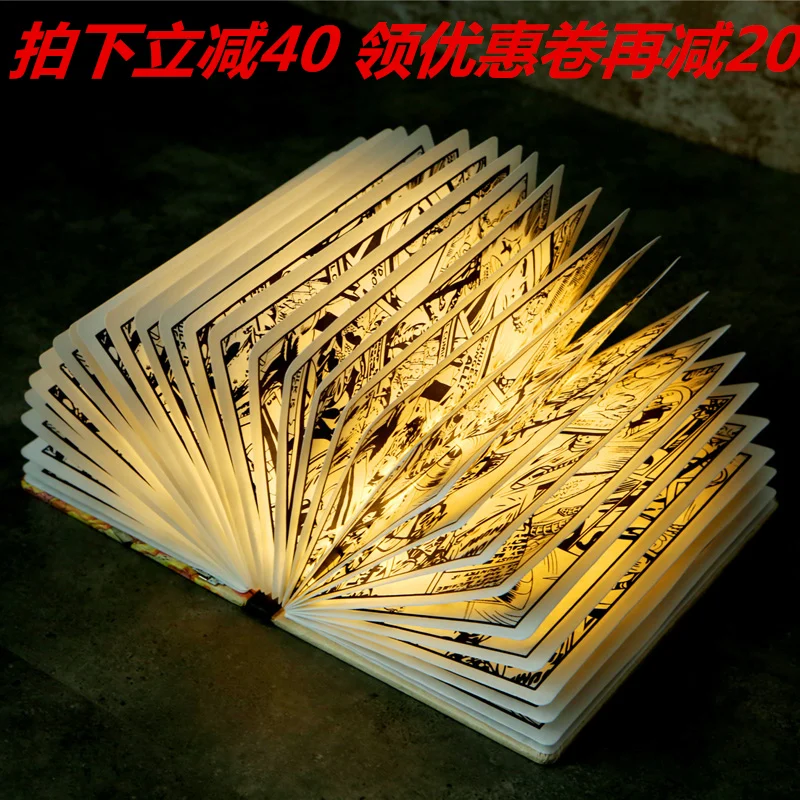 

Manwei Genuine Retro Comic Folding Wireless Book Lamp Led Rechargeable Book Lamp Creative Gift / Spider-man Comic Book Lamp Iron