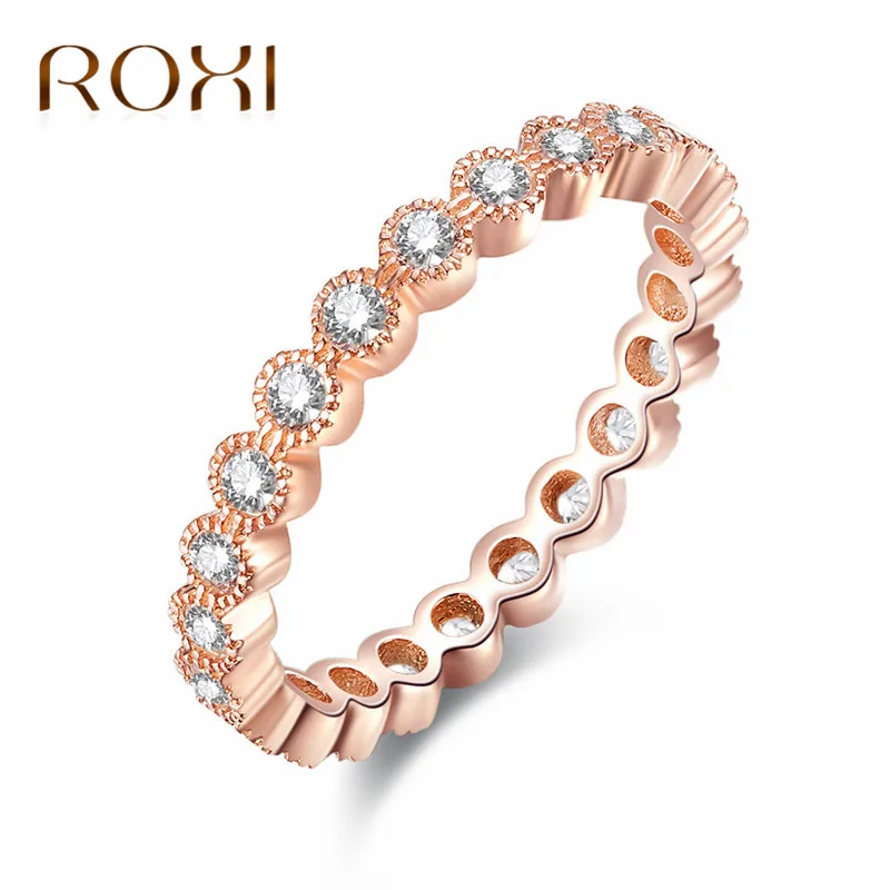 

ROXI Crystals Engagement Rings for women Rose Gold color Wedding Finger Ring with AAA Cubic Zirconia Female Anel bijoux homme