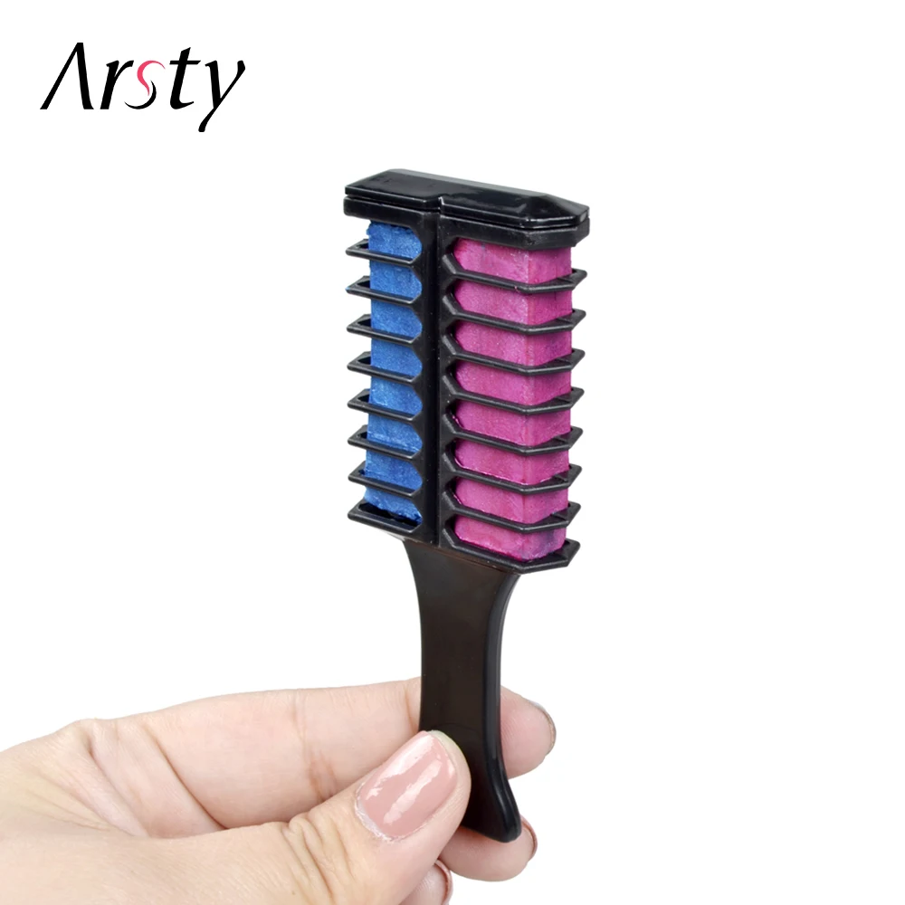 ARSTY 1 шт. одноразовый двойной цвет для волос Мел расческа мерцающий DIY модные мелки