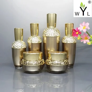 

10pcs/lot High Grade Gold/white 30/50g Acrylic Cosmetic Facial Cream Jar 30/60/120ml Eye Essence Airless Bottle Lotion