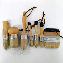 DIY 7 шт. деревянная ручка Меловая краска остроконечная кисть щетина Мел масляная краска восковая кисть товары для рукоделия набор ручных инструментов