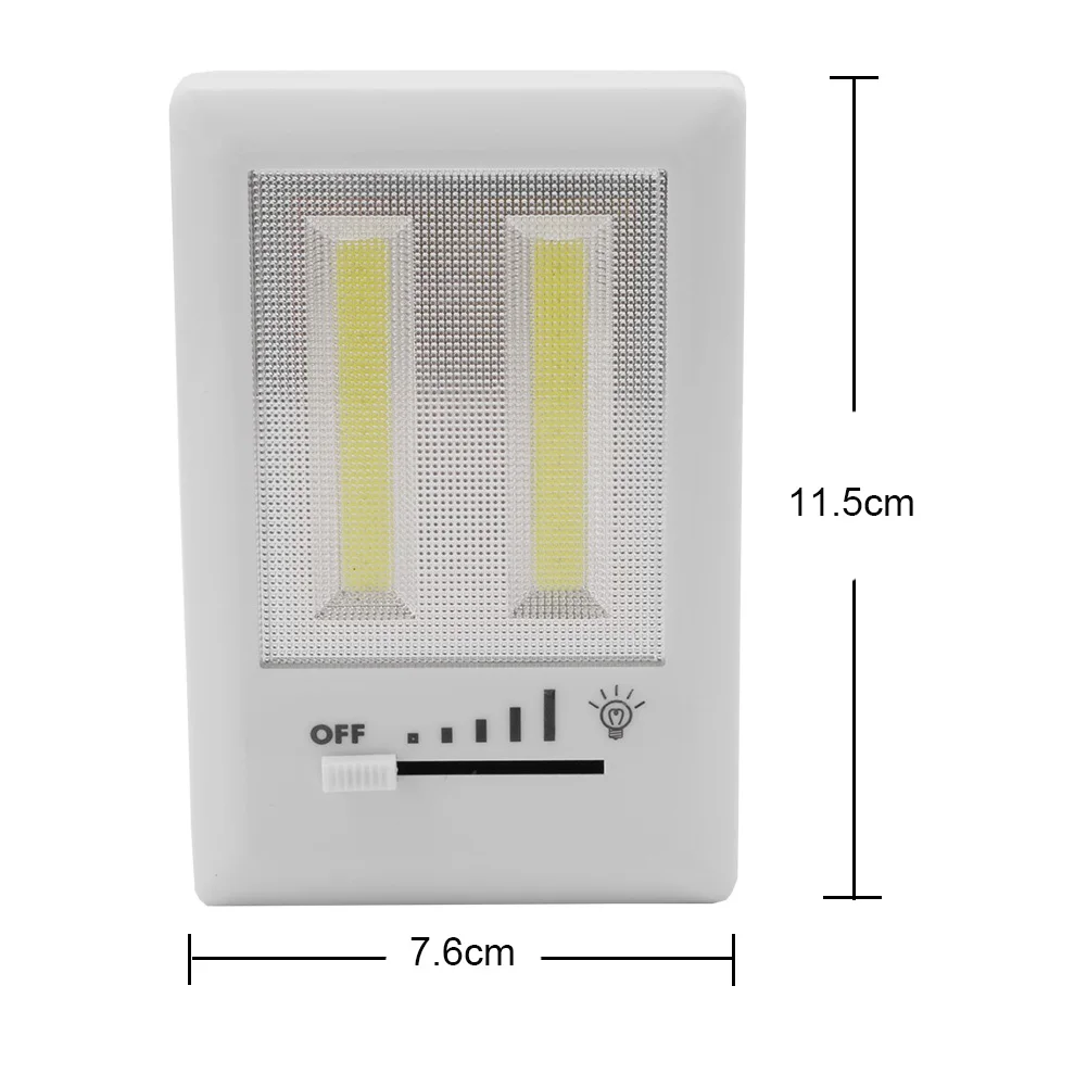 Беспроводной ночник на батарейках Регулируемый ползунковый Переключатель Магнитный ночник двойной COB светодиодный светильник для внутреннего шкафа
