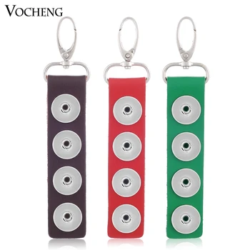 

18mm Snap Button Charms Jewelry Wholesale 10pcs/lot 6Colors Genuine Leather Key Chain & Key Rings Vb-030*10