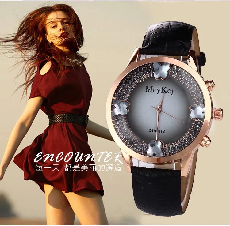 

2018 New arrival Butterfly Snake belt Leather Watch Women Ladies Crystal Dress Quartz WristWatch Relogio Feminino