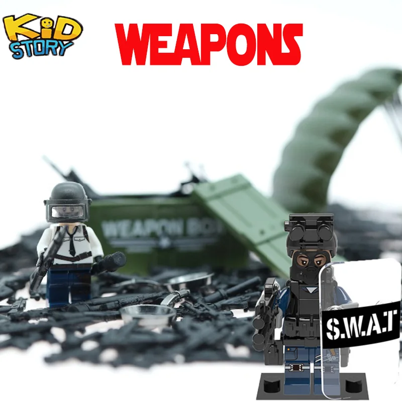 

Legoings Military Forces Soldiers Bricks Figures Guns City Weapons Compatible Armed playmobill SWAT Building Blocks Ww2 Toys YF
