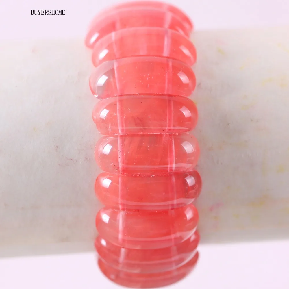 

Free Shipping Women Jewelry Stretch Natural Stone Beads Volcano Cherry Quartz Bracelet 8" 1Pcs H905