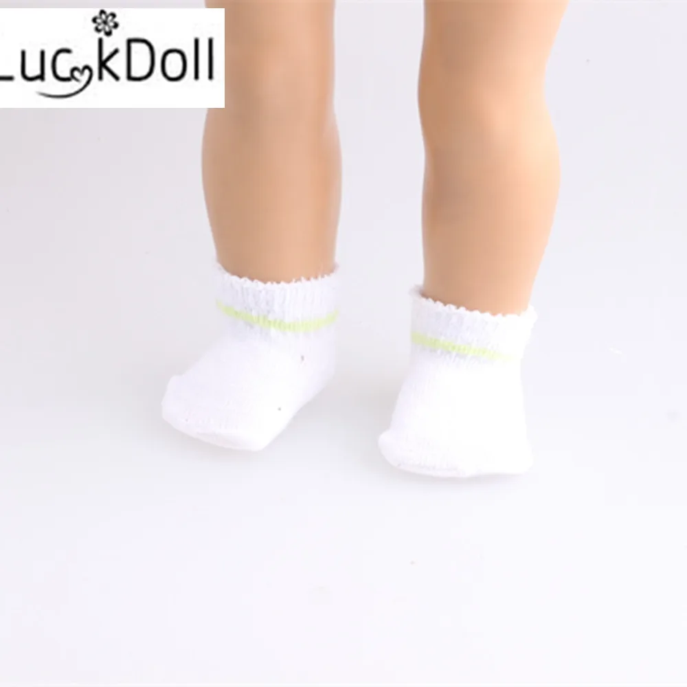 LUCKDOLL высокие эластичные короткие носки подходят 18 дюймов Американский 43 см Детские аксессуары для кукол, игрушки для девочек, поколение, подарок на день рождения