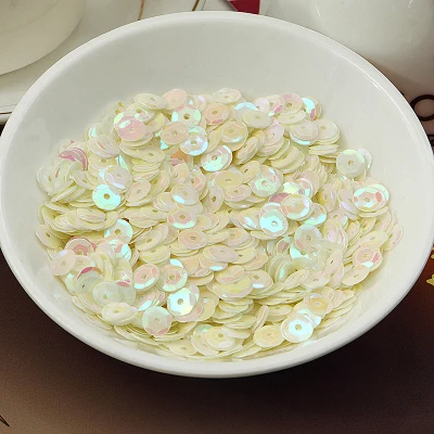 Milk white 2000Pcs/Lot (approx 60g) 8MM Cup Double Side AB Iridescent Loose Sequins Paillette Wedding Favor Sewing Trimming | Дом и сад