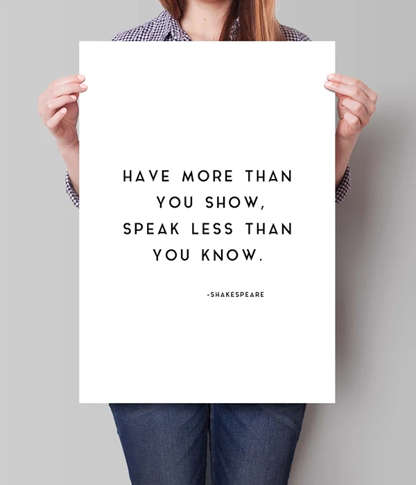 Inspirational citaat typografische print shakespeare quote