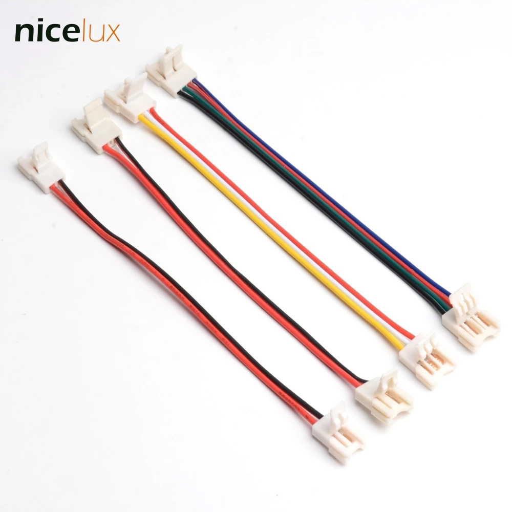5 шт./лот 2pin 3pin 4pin тонкий светодиодный разъем проводника для 8 мм 10 3528 5050 RGB