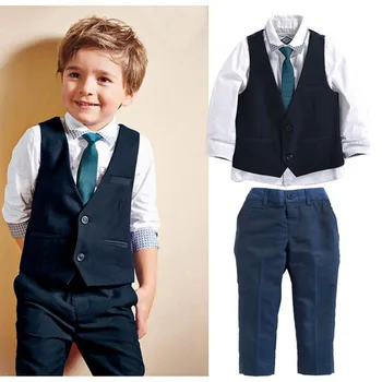 

Handsome Boys Suit 3pcs Children's Formal Occasion Clothing Set Gentleman Kids Wedding Party Clothes Set
