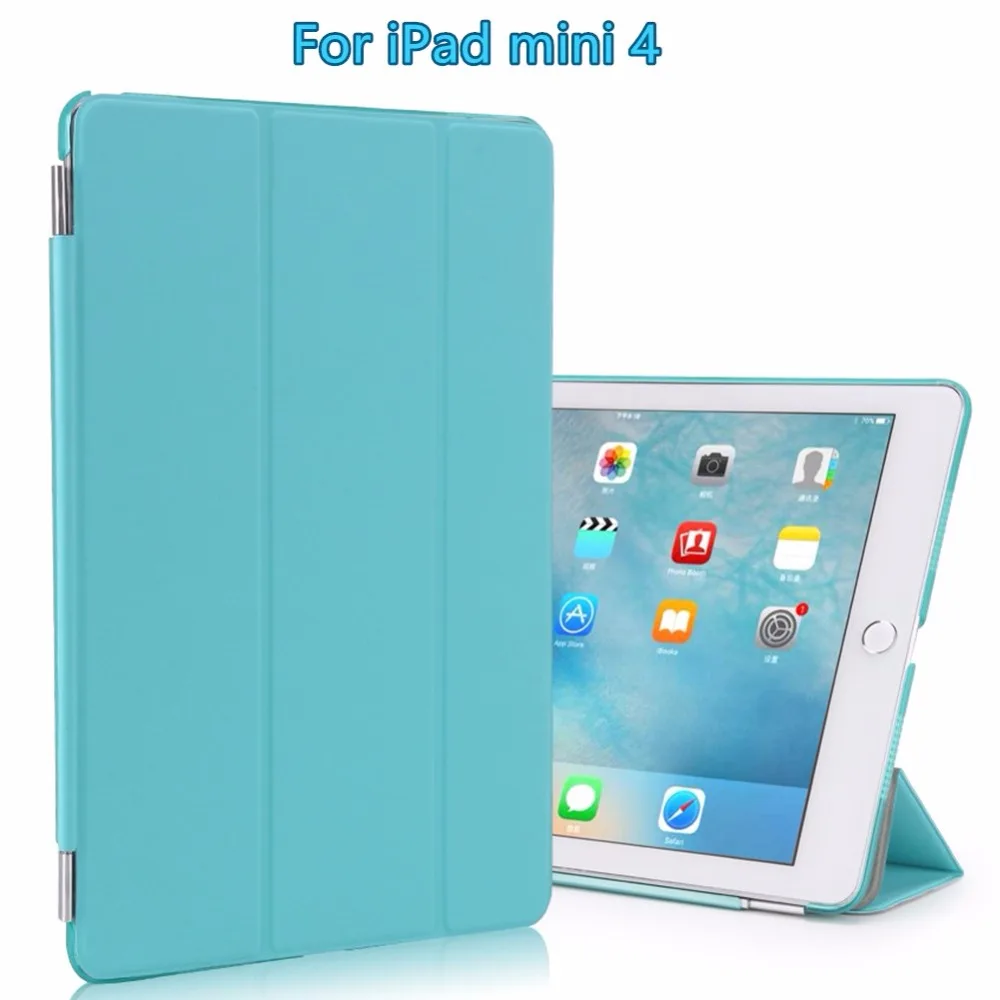 For iPad mini 4 Case, Smart Cover Case w/ Translucent Frosted Hard Back