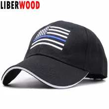 LIBERWOOD Флаг США тонкая синяя/красная линия шляпа тактические шапки для полиции американский флаг черные бейсболки с вышивкой