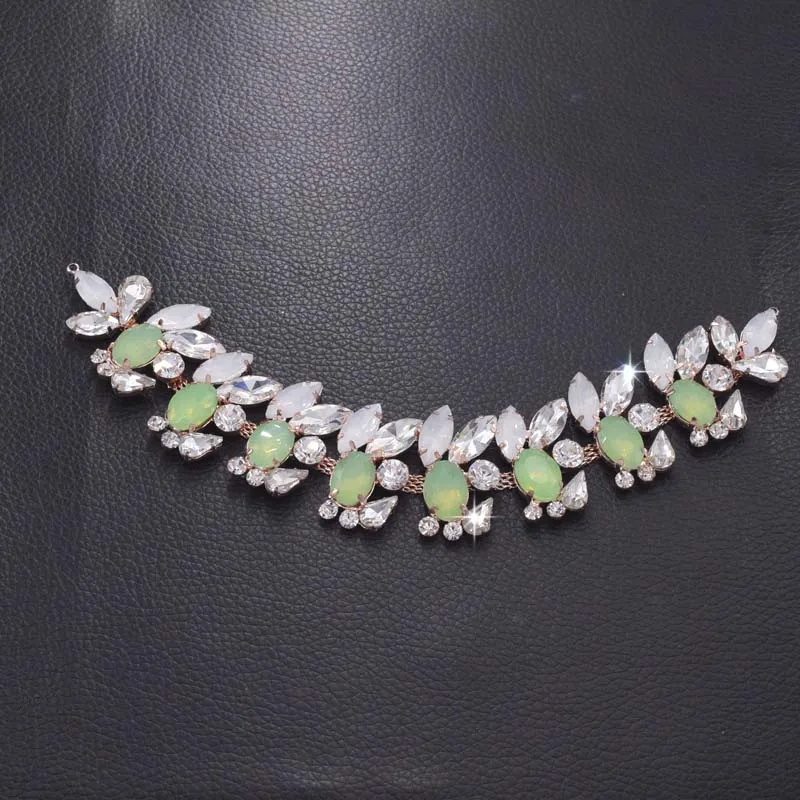 Opal rhinestone crystal appliques for bridal (2)