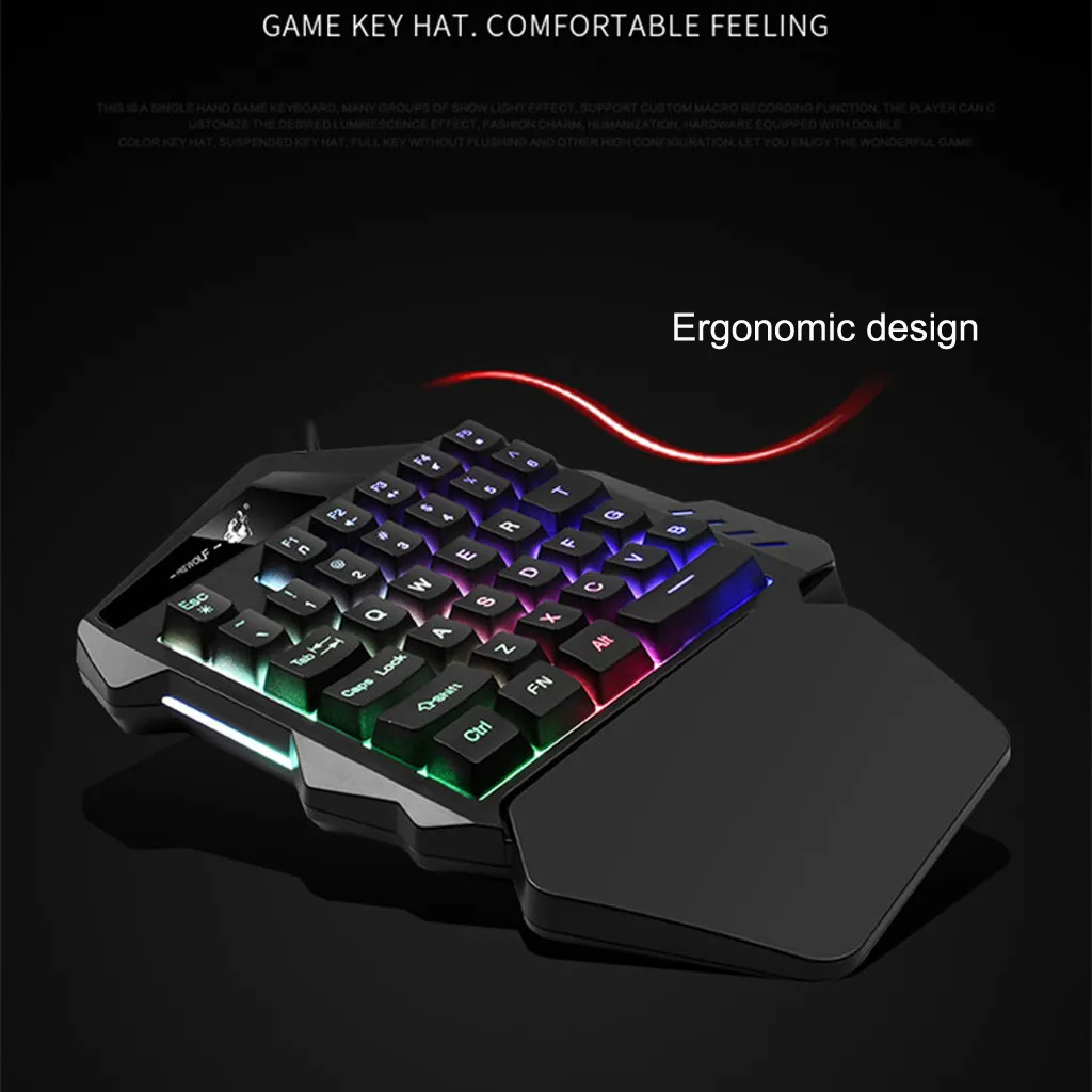 Проводной 35-ключ Esport игровая клавиатура с светодиодный проводной подсветки Gaming Keyboard Gamer клавиатура