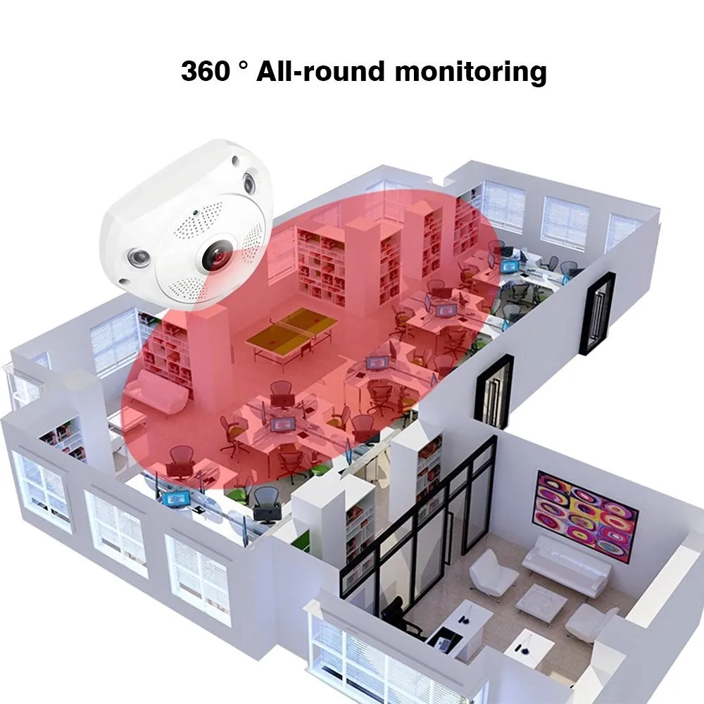 Yobang безопасности-360 градусов 960 P панорамный Беспроводной IP Камера WI-FI P2P Камеры Скрытого видеонаблюдения Автоматическая ИК-P2P smart камера