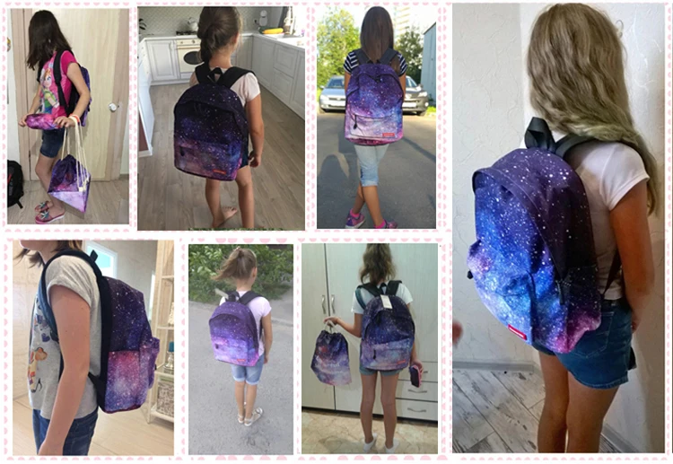 RUNNINGTIGER, женский рюкзак, школьные сумки для девочек, рюкзак с принтом, Mochila, школьные рюкзаки для девочек-подростков, 3 шт. в комплекте, Mochila