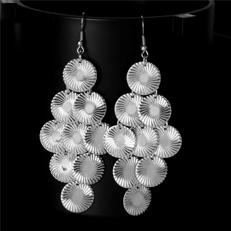 

H:HYDE Gold Color Silver Color Long Drop Dangle Earrings For Women Big Large Maxi Bohemia Statement Party Jewelry brincos