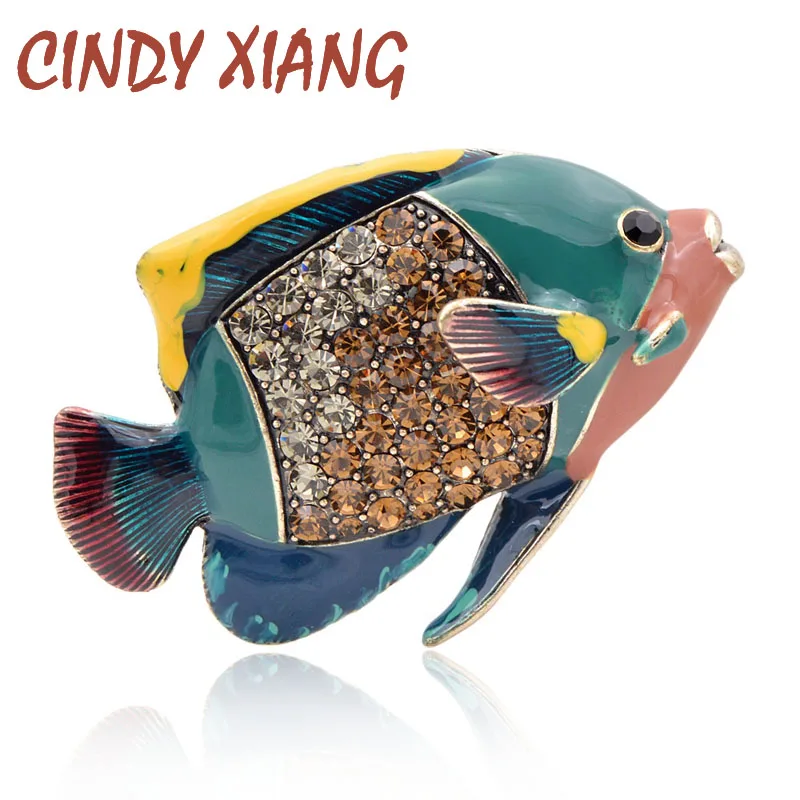 Женская Брошь CINDY XIANG винтажная креативная эмалированная Рыба в виде рыбы-клоуна 3