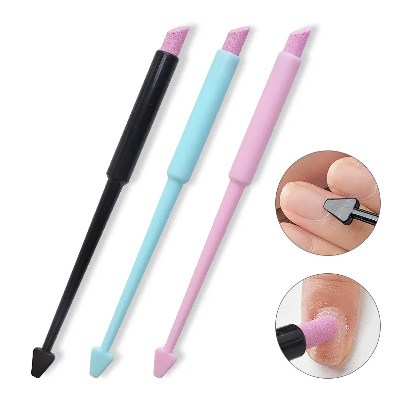 1Pcs Manicure Tools Nail Art Pusher Quartz Head Scrubs Stone Cuticle