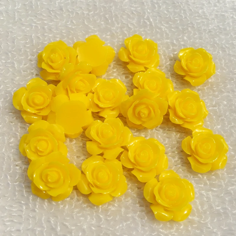 

30pcs/pack 15mm 3D Resin Rose Flower Flat Back Cabochon Scrapbook Resin Embellishment Jewelry Making Nail Decoration -B022