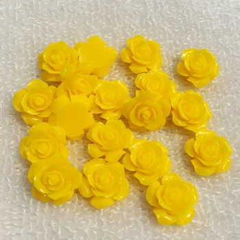 

30pcs/pack 15mm 3D Resin Rose Flower Flat Back Cabochon Scrapbook Resin Embellishment Jewelry Making Nail Decoration -B022
