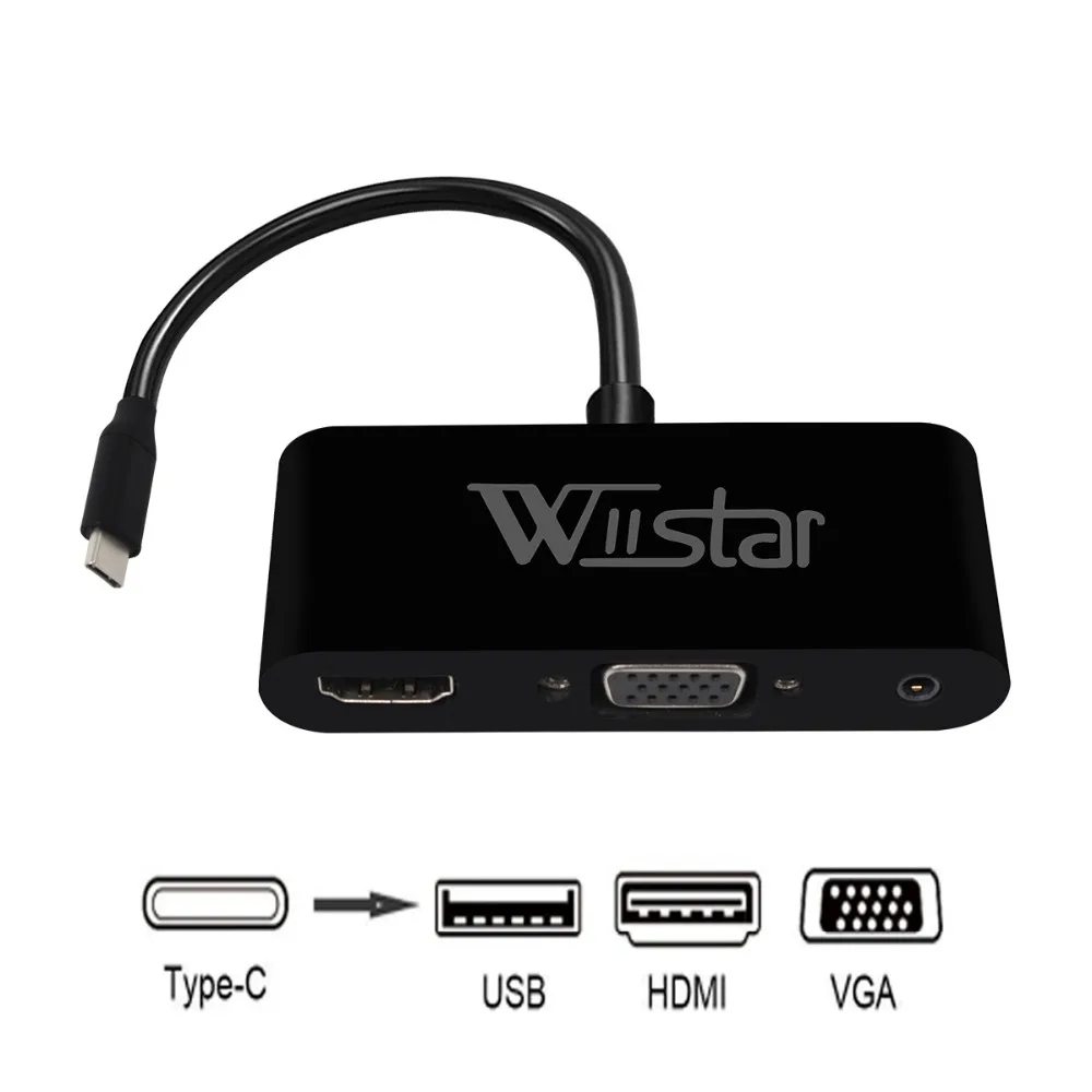 Адаптер преобразователь USB C 3 1 в HDMI + VGA шт.|Кабели VGA| |
