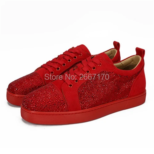 red rhinestone sneakers