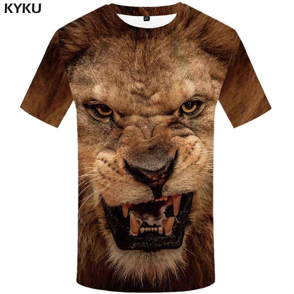 KYKU marca 3d Camiseta Animal León Camiseta 3d Camiseta hombres camisetas divertidas hombres ropa Casual Fitness TeeTop Tigre Camiseta KYKU marca 3d Camiseta Animal León Camiseta 3d Camiseta hombres camisetas divertidas hombres ropa Casual Fitness TeeTop Tigre Camiseta