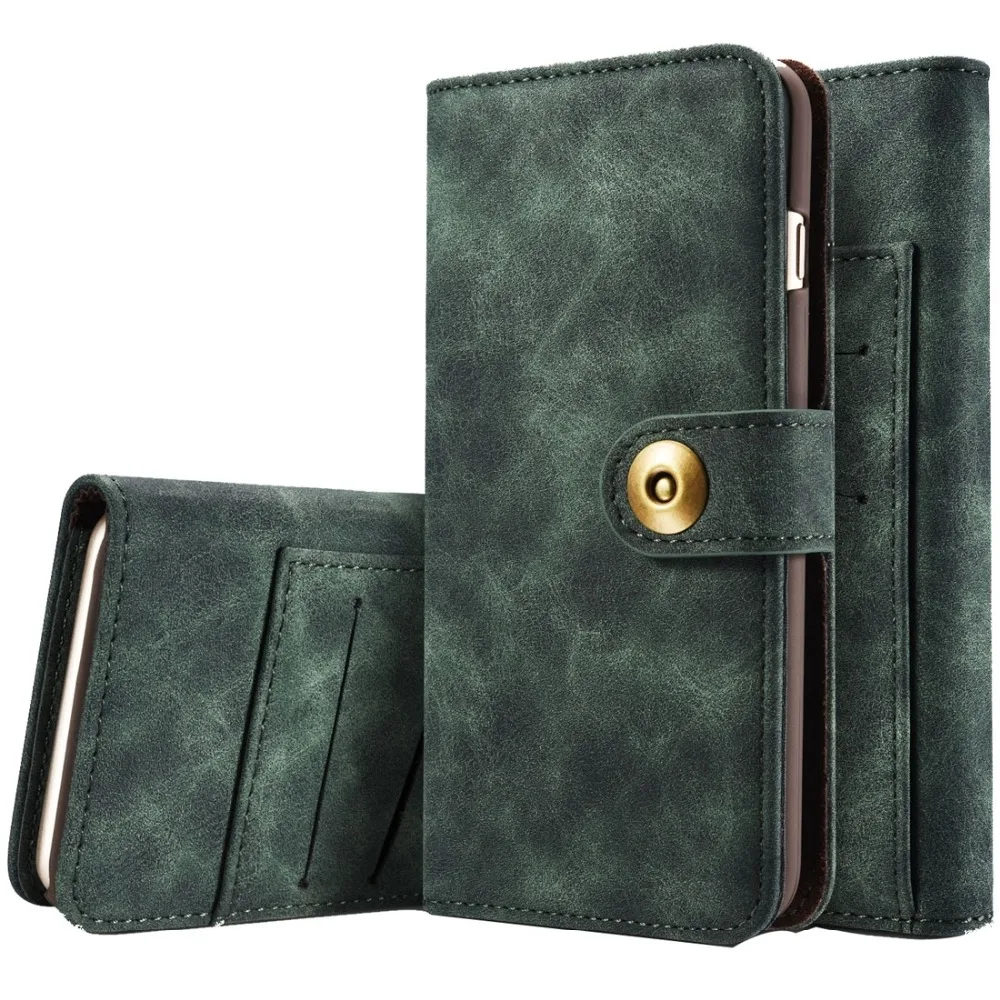 

For iPhone 6 & 6s Retro Magnetic Horizontal Flip Leather Case with Card Slots & Wallet & Photo Frame & Detachable Back Cover