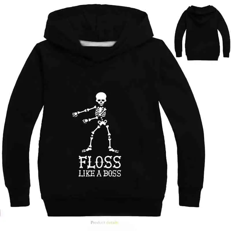 

3-16Years Floss Like A Boss Funny Dance Graphic Print Hooded Boys Hoodies Kids Sweatshirt Girls Casual Pullover Outwear Top