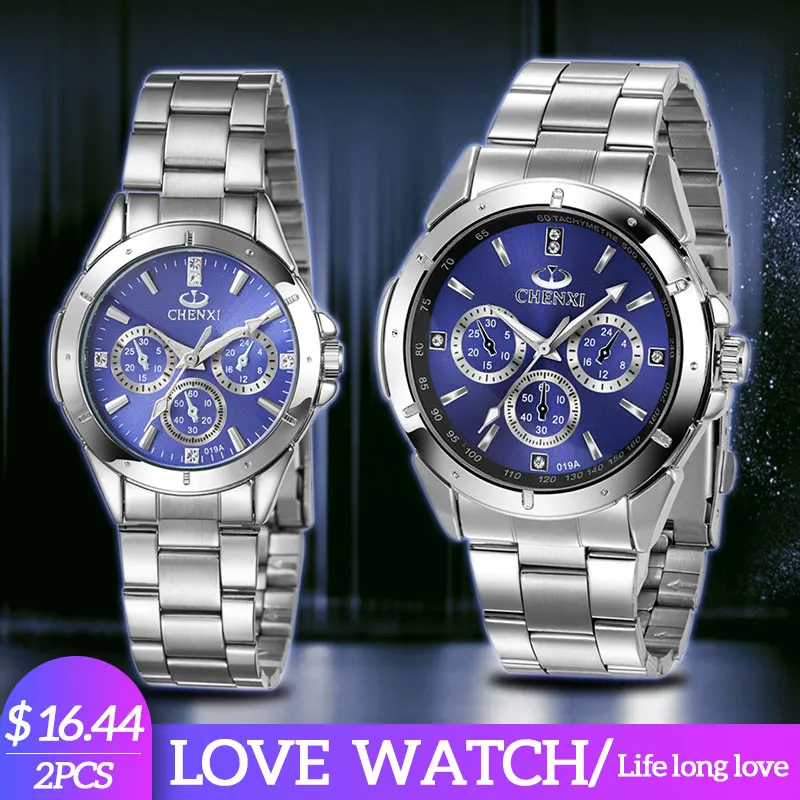 

CHENXI Lovers Watch Luxury Fashion Watch Men Women Clock Steel Waterproof Couple Watches Quartz Wristwatches Relogio Feminino 47