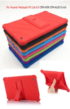 

For Huawei Mediapad M3 Lite 8.0'' Soft Silicone Back Cover for Huawe Lite 8.0 CPN-W09 CPN-AL00 8.0 inch tablet Kickstand Cover