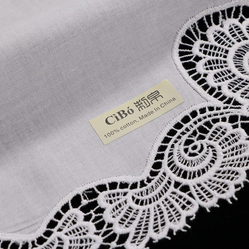  A003: White premium cotton lace handkerchiefs crochet hankies for women/ladies wedding gift