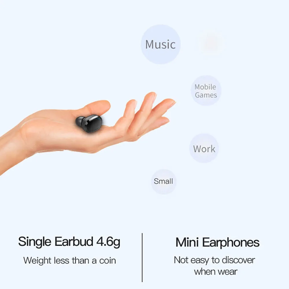 Действительно беспроводные наушники вкладыши Hi Fi стерео TWS Bluetooth спортивная