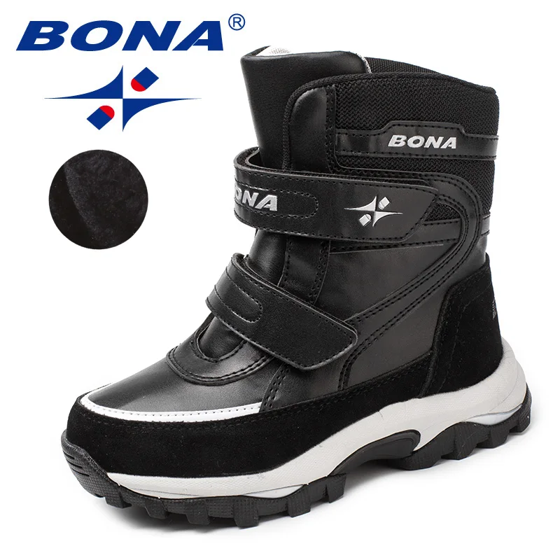 BONA/Новое поступление, детские ботинки в классическом стиле, зимняя обувь на липучке для мальчиков, зимние ботинки с круглым носком для
