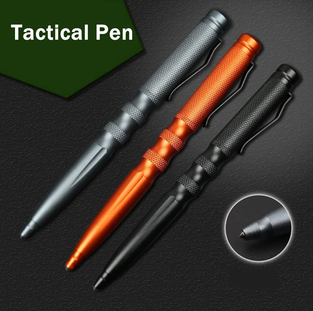 Portable Tactical Pen Self Defense weapons Glass Breaker Aluminum Alloy EDC Tool For Outdoor Camp Emergency Kit Ball Point Pen