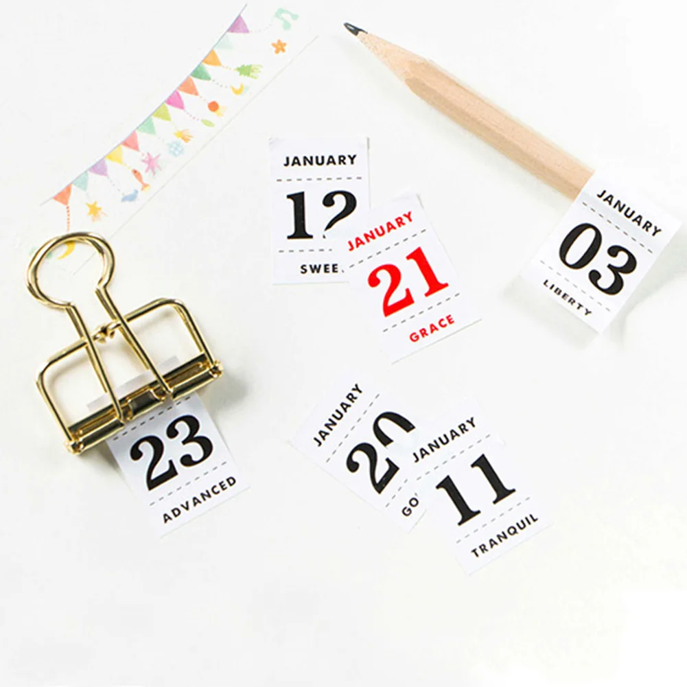 

12 Sheets For Notebook Memo Reminder Dates Self Adhesive Paper Planners Decorations Journal Small Sticker Perpetual Calendar
