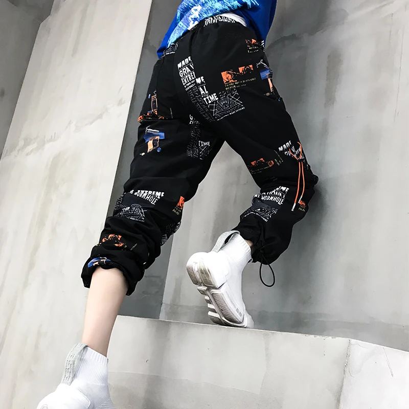 SHENGPALAE, женские спортивные штаны, джоггеры, брюки с высокой талией, свободные длинные спортивные штаны, палаццо, хип-хоп, черные, белые, уличная одежда, FF974