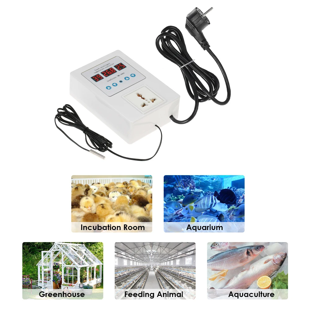 

AC110-240V LED Digital Intelligent Temperature Controller Socket Thermocouple Thermostat + Socket Waterproof Sensor Probe