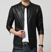Spring autumn New casual slim men’s clothing fashion short design outerwear stand collar leather jacket / free shipping !