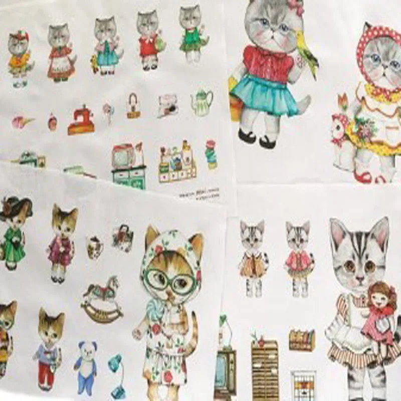 Yuying DIY! Хлопчатобумажная ткань с изображением милого кота лен/хлопок 135 см * 7c5m zakka